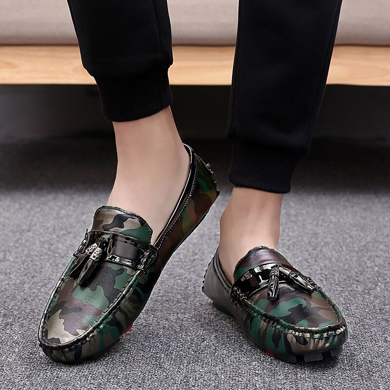 Merkmak Men'S Casual Shoes A Pedal Low To Help Flat Lazy Peas Camouflage Casual Shoes Men British Driving Footwear
