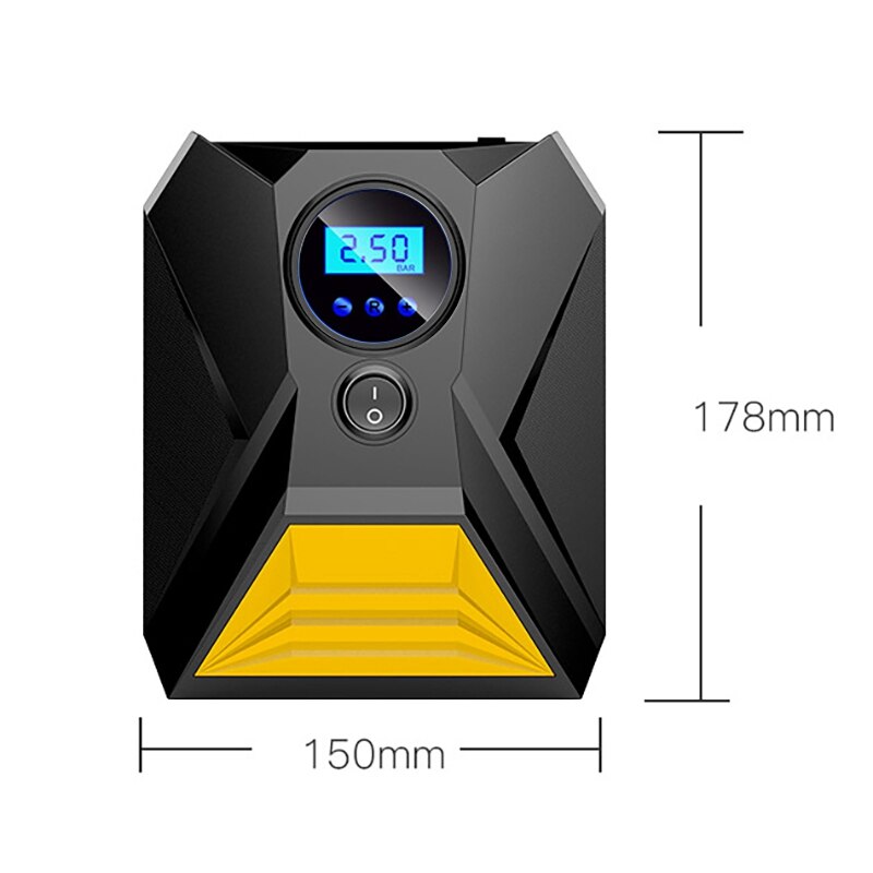 Auto Air Compressor Draagbare Tire Inflator 12V Voor Auto Banden Met Led Licht Manometer Voor Fiets, motor, Bal