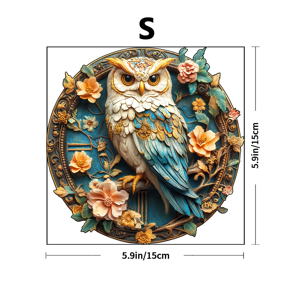 Wooden Puzzles for Adults, Parrots Flower Wooden Jigsaw Puzzles Medium,Unique Shape Animal Adult Puzzles, Irregular Wood Puzzles: WHITE