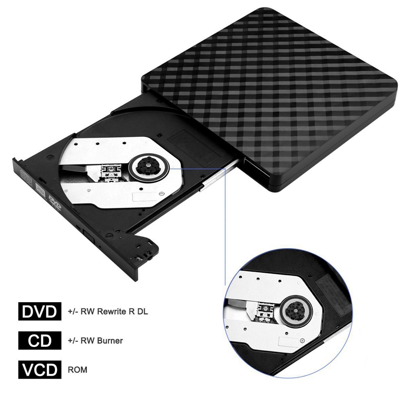 Externe Dvd Drive Usb 3.0 Portable Slim Brander Cd/Dvd Drive Voor Windows Linux Laptop Pc