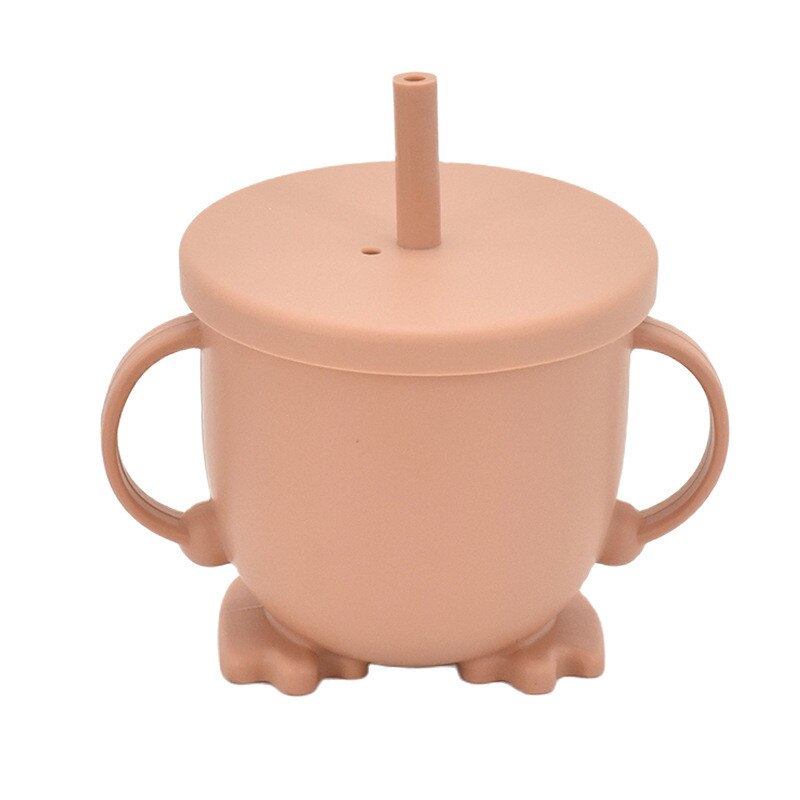 Taza de beber de paja de silicona para niños, vaso de entrenamiento infantil a prueba de salpicaduras y antideslizante, sin BPA, irrompible
