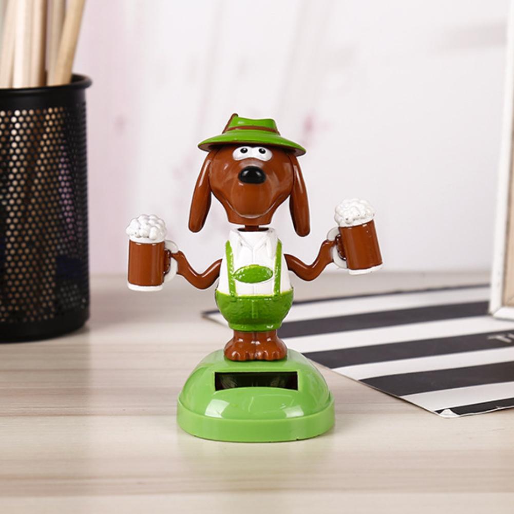 Plast solenergi øl hund bil ornament boligindretning flip flap pot swing legetøj