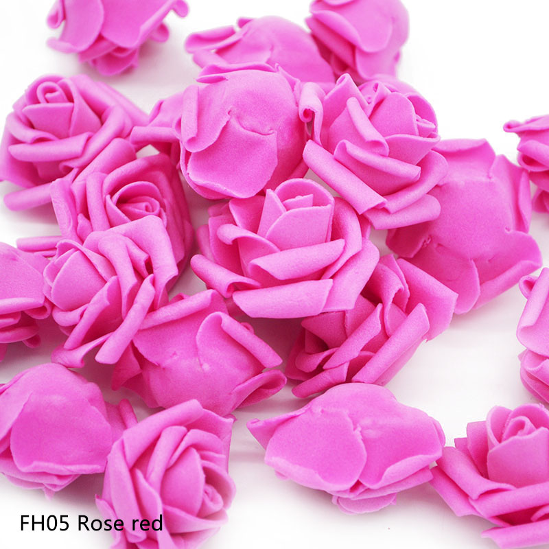 20 st/lot 4cm konstgjorda rosblomma pe skum blomhuvuden rosett scrapbooking blomma gör det själv krans bröllopsfest dekoration: Fh05