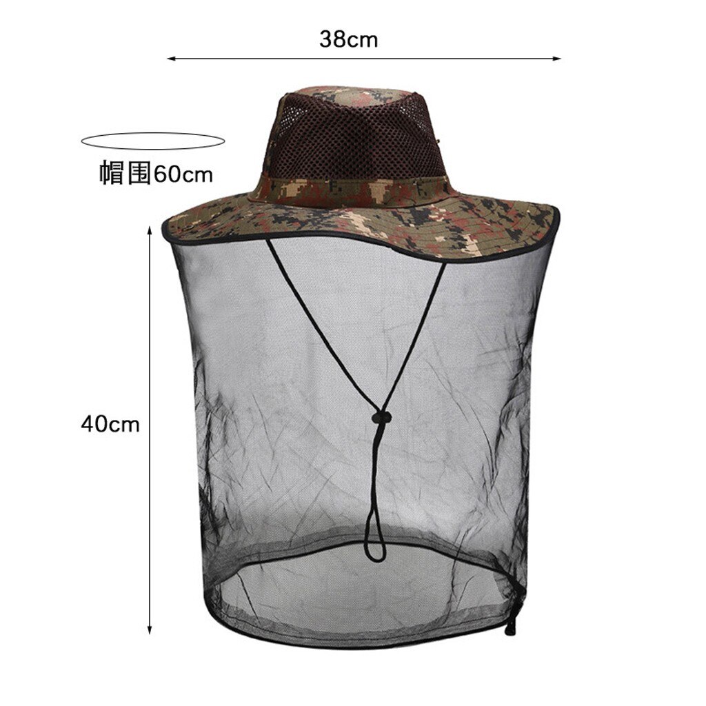 Bijenhoed muggen insectenbescherming buiten bijenbescherming net gaas hoofd gezichtskap beschermende kleding #ljc