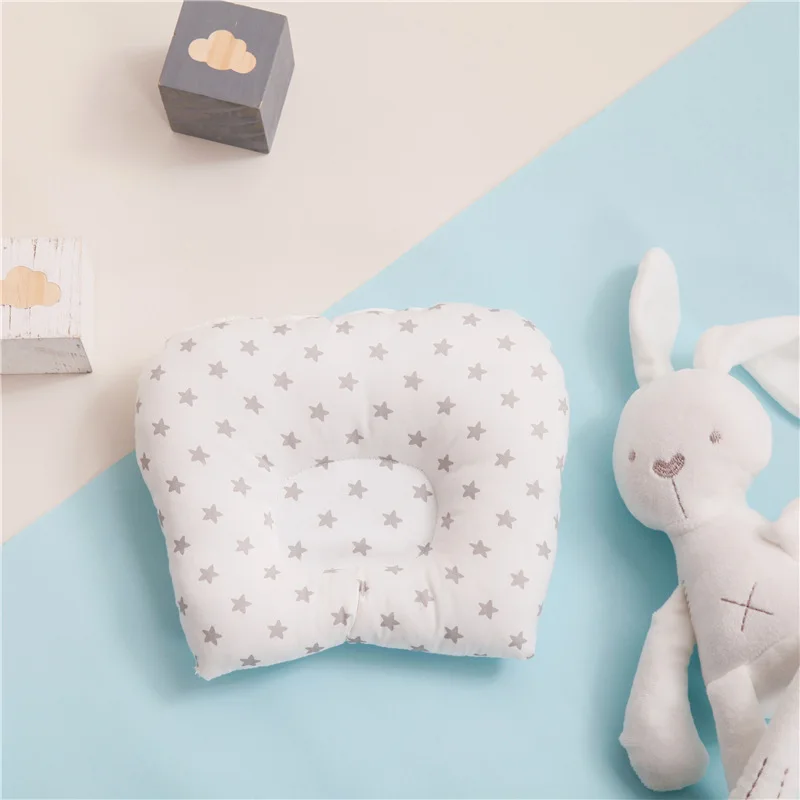 Baby Nursing Pillow Infant Newborn Sleep Support Concave Cartoon Pillow Printed Shaping Cushion Prevent Flat Head for 0-3 Year: Gold
