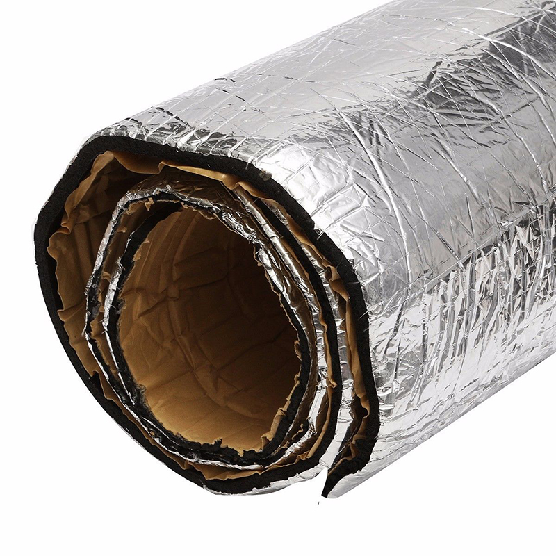 Vehicles Car Noise Sound Proofing Deadening Insulation 100*50*2cm Silver Sound Insulation Foam Aluminum Foil Rubber