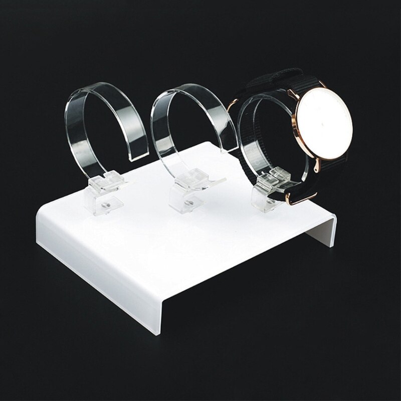estante de exhibición para relojes, soporte de joyería, expositor acrílico para tres relojes, soporte transparente