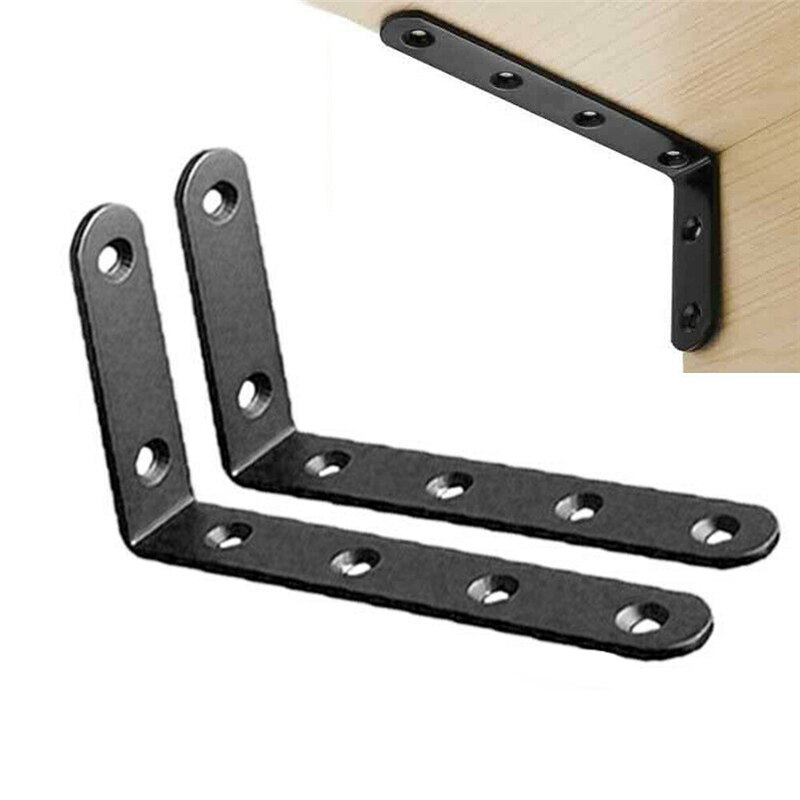 2X 4X Wall Mounted L Shaped Angle Shelf Heavy Duty Cast Iron Metal Bracket Supports Thickened Corner Brace Furniture Hardware