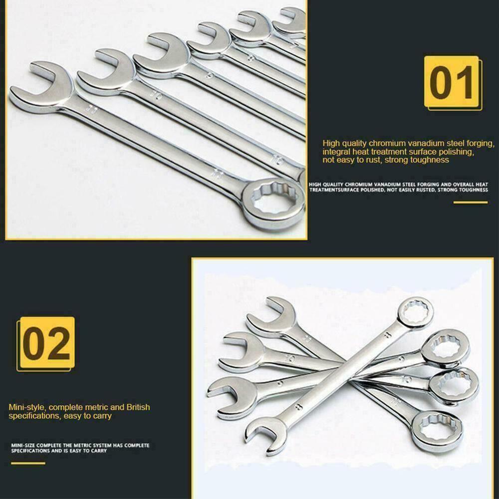 10pcs/set Mini Spanner Wrenches Set Key Ring Spanner Explosion-proof British/Metric Type Wrenches Pocket M0Q6