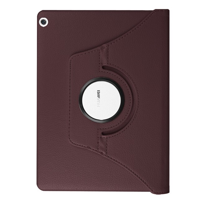 Premium Rotating PU Leather Smart Case for Huawei MediaPad M3 Lite 10 BAH-W09/L09/AL00 10.1" Tablet Funda Cover+Free Film+Pen: Brown