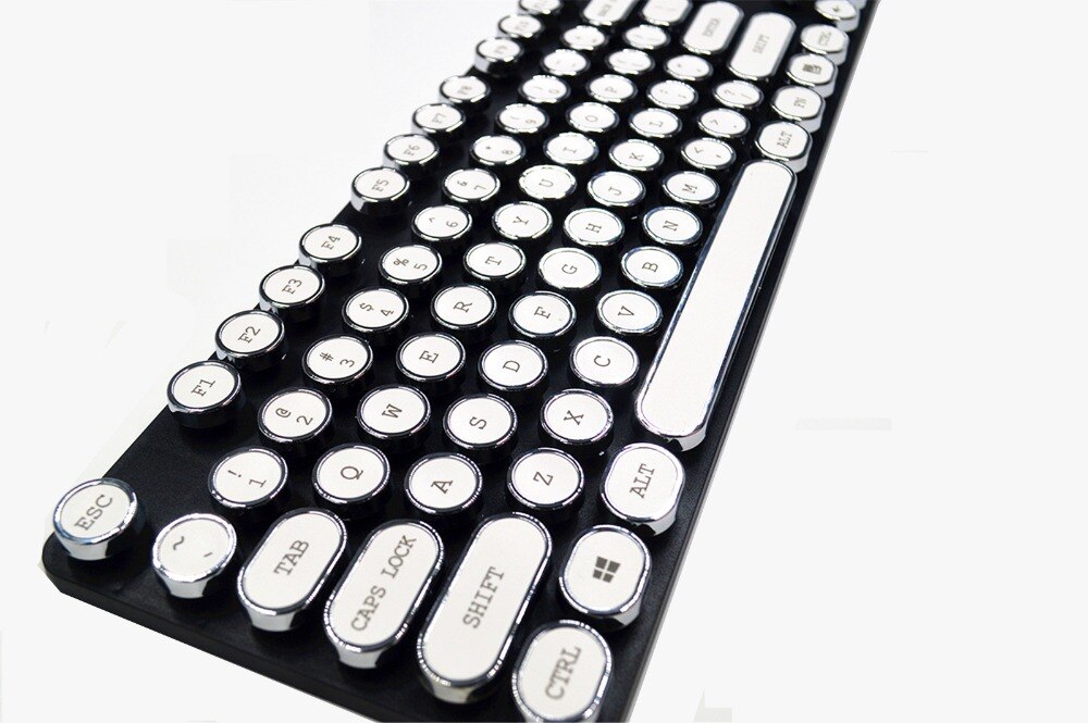 104 Keys Steampunk Round Golden Silver Black White Keycap Key cap Keycaps ANSI Layout for Cherry MX Gaming Mechanical Keyboard