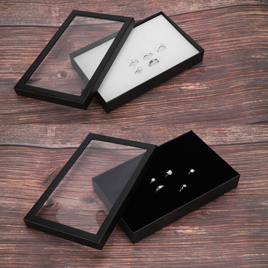 36 Slot Massaal Sieraden Houder Opbergdoos Ring Oorbellen Hanger Vitrine Organisator Transparante Wereld Cover Ring Box Horloge