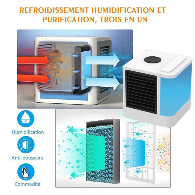 Personal Space Air humidifier room cooling ,Air Conditioners Mini Air Coolers Arctic with Waterbox, Portable LED Table Fans