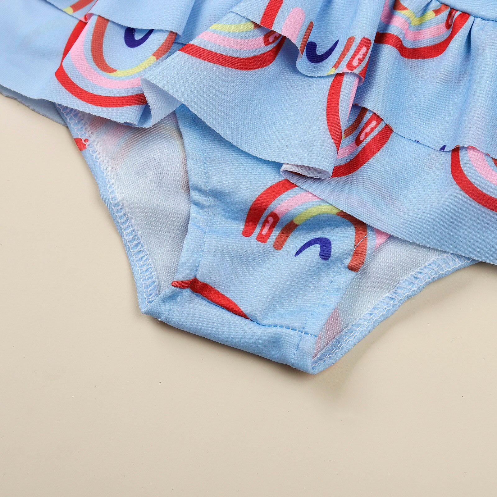 #50 Toddler Girls Swimsuit Kids One Piece Swimwear Cartoon Bikini Rainbow Beach Wear Baby Children Beach Bathing Suit Dress Girl