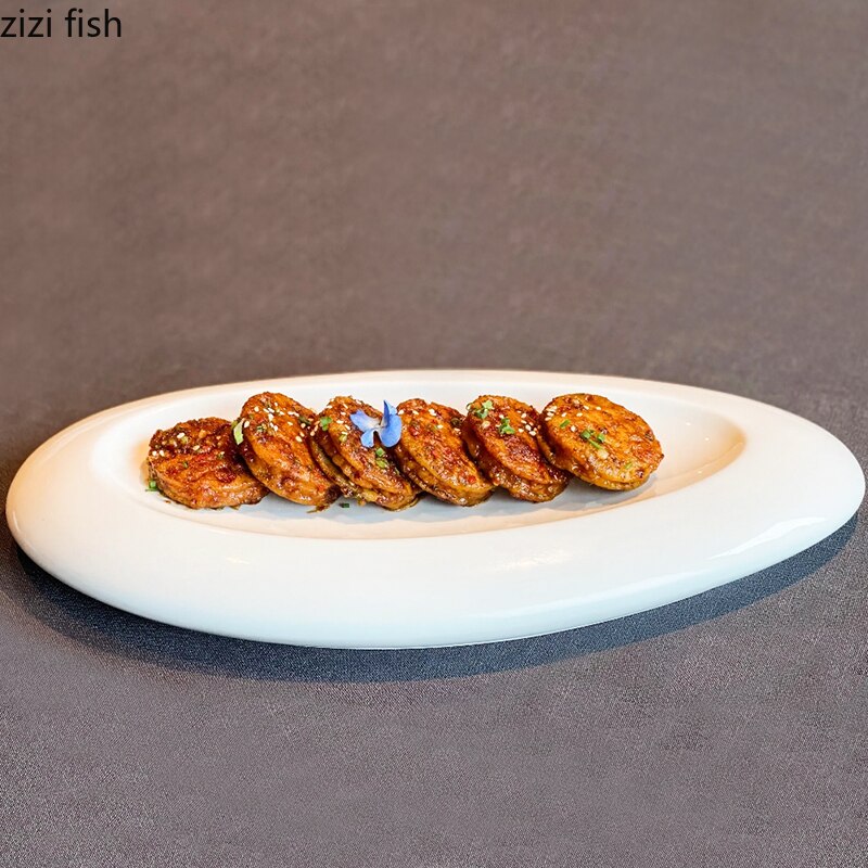 Ceramic Dinner Dish Pasta Plate Household Irregular Shaped Cutlery Steak Plates Hotel Restaurant Snack Dessert Dishes