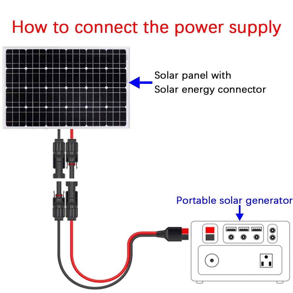 Kits de câbles de panneaux solaires, 10AWG pour Suaoki, générateur solaire Renogy Portable Powerstation-0.4 m/1.31ft