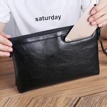 Mannen Handtassen Tij Grote Capaciteit Envelop Zacht Lederen Clutch Bag