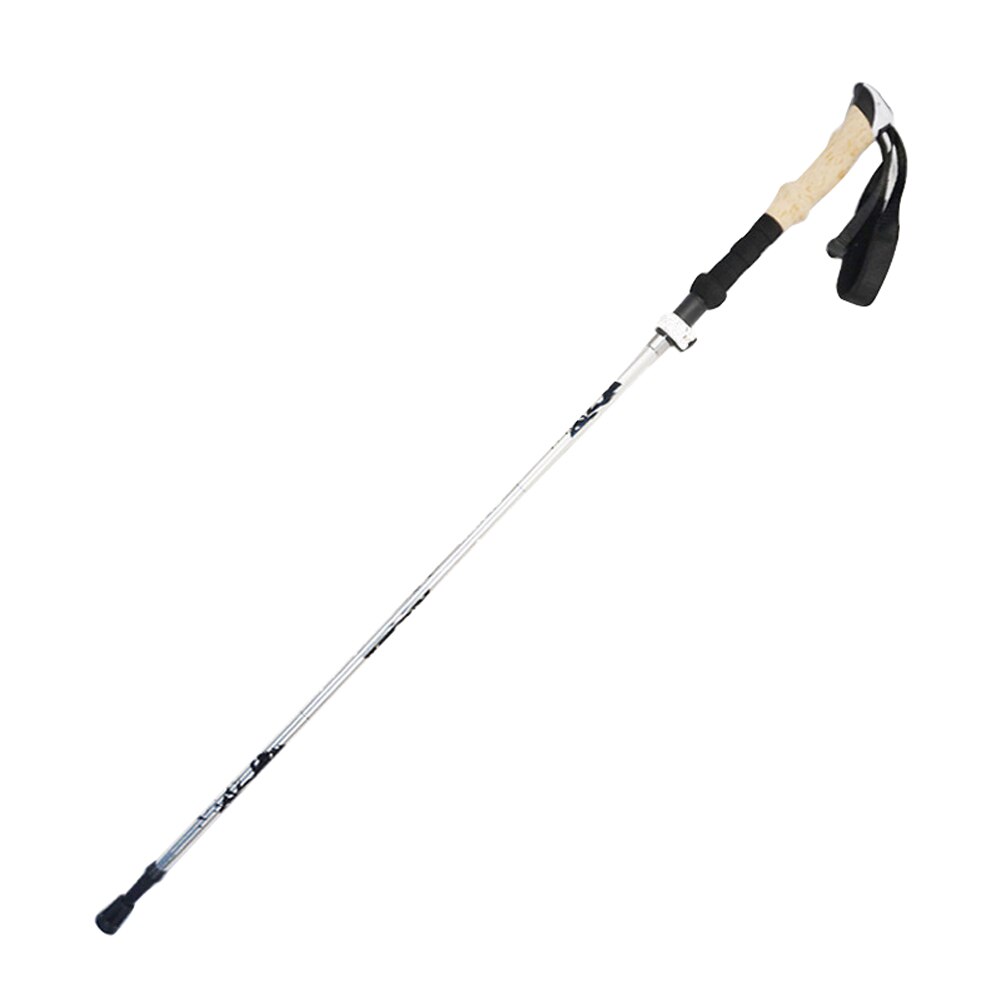 5-Section Outdoor Fold Trekking Poles Camping Walking Stick Portable Walking Hiking Stick Retractable Walking Cane Hiking: Silver