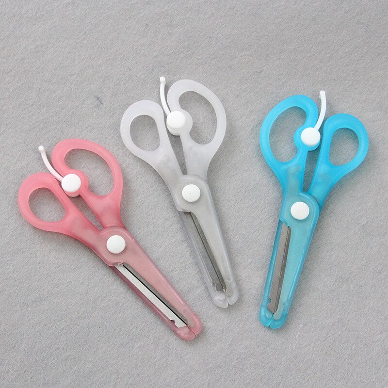 Cartoon Student Veiligheid Papier gesneden Kunst Schaar met Beschermende Cover Cap Kantoor School Supply Kids Briefpapier