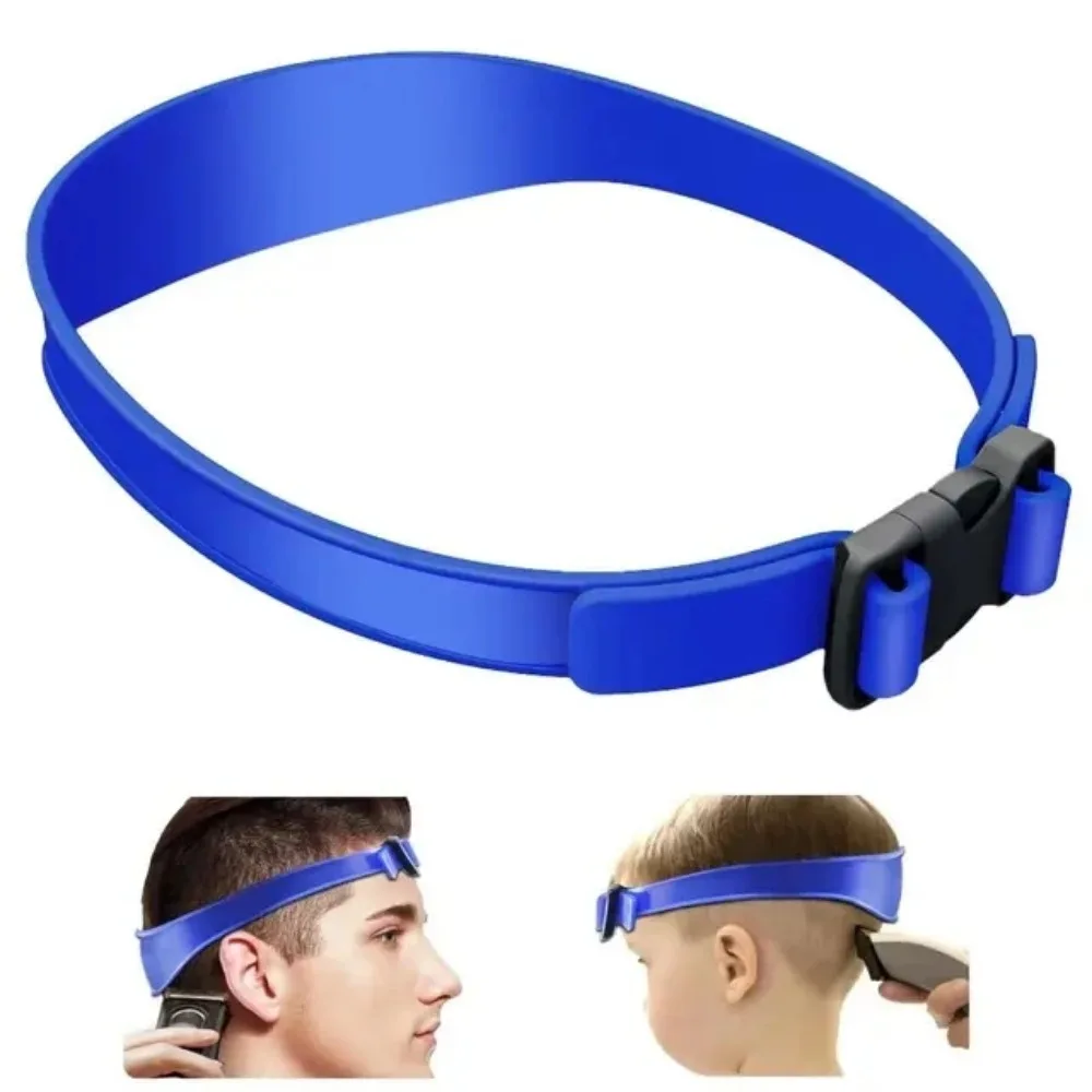 Modelo de barbear de decote e guia de corte de cabelo, faixa de corte de cabelo de silicone curvada ajustável para cortes de cabelo domésticos diy, zumbido, atarraxamento de desbotamento