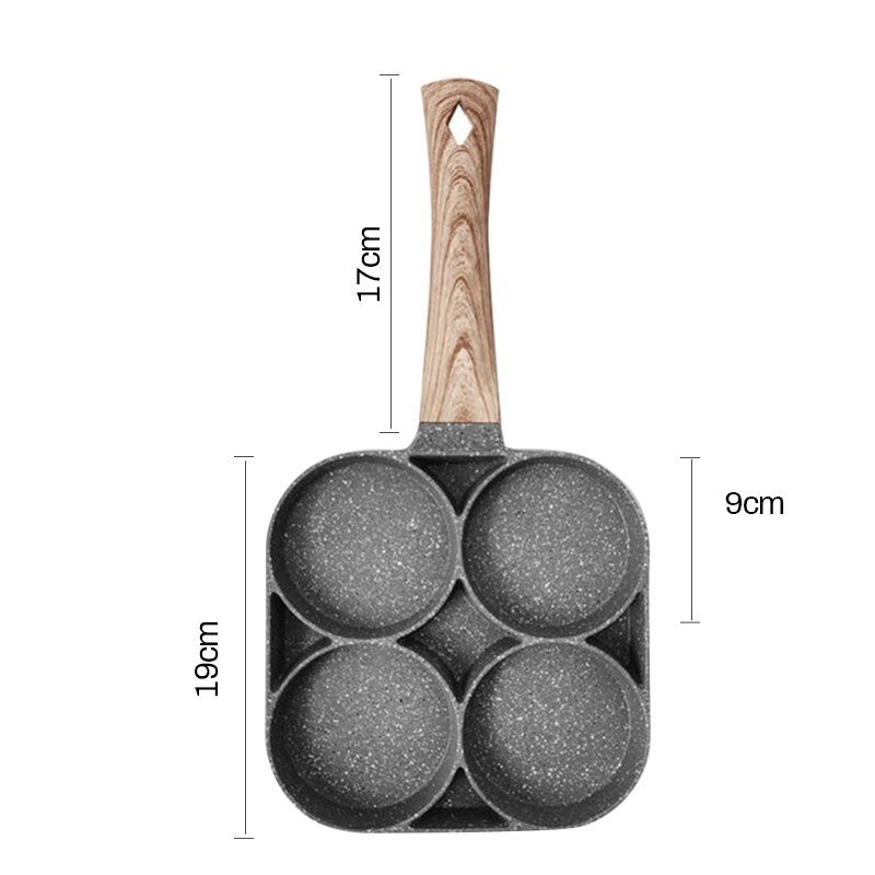 Omelet Pan Vier-Gat Frituren Pot Pannen Verdikte Non-stick Ei Pannenkoek Steak Koken Ei Ham Pannen Potten brood Fornuis Maker Kookgerei: Default Title