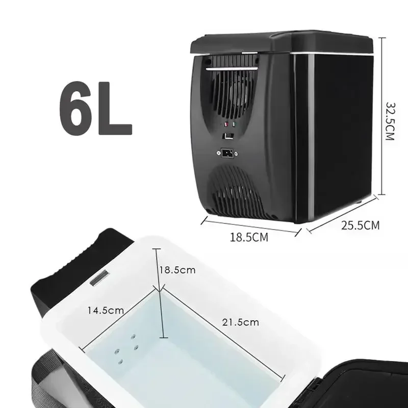 Bilkylskåp 6l 12v elektriska frysar mini bilfrys kylare och värmere elektrisk kylskåp bärbar kylbox resekylskåp