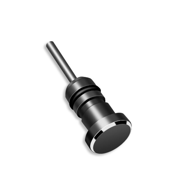 Fone de ouvido plugue de poeira 3.5mm, fone de ouvido entrada aux interface anti-telemóvel pino de cartão retrieve para apple iphone 5 6 computador portátil plus, pc: black