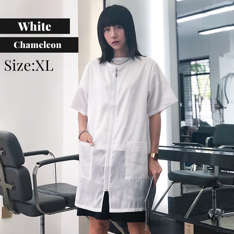 Ropa de trabajo impermeable para tienda de mascotas, uniforme de cosmetología, estilista de salón , capa de peluquería con cremallera, belleza G0831: Multicolor