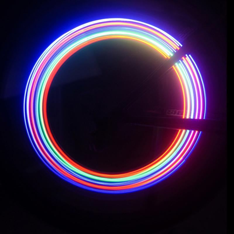 Creatieve En Praktische Bike Fiets Sportartikelen Led Kleurrijke Fietslicht Tyre Ventiel Licht Met Batterijen