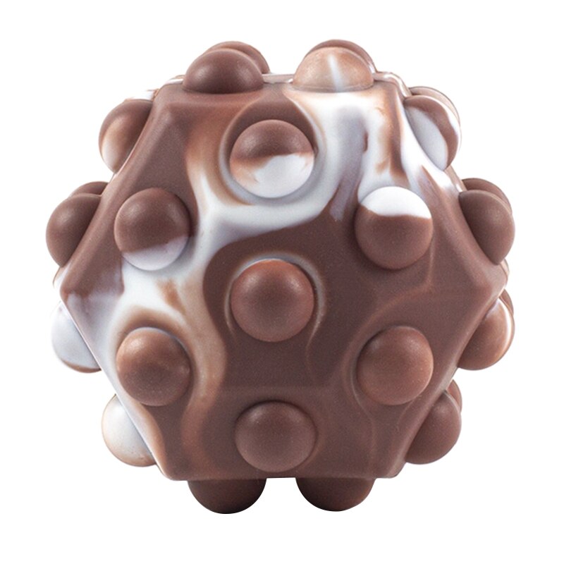 Pop Ball Fidget Toy 3D Fidget Ball Push Bubble Help People Relieve Stress Interactive Sensory Toy Non-toxic Harmless: Coffee white