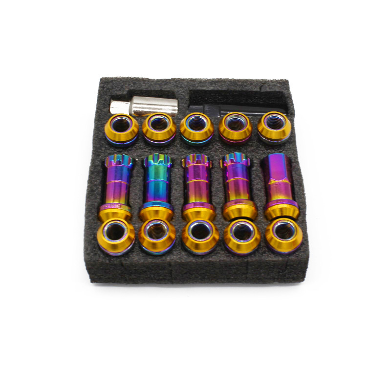 JDM Racing R40 Wheel Lug Nuts Composite Steel Anti Theft Nuts with 2 lock M12x1.25 M12x1.5