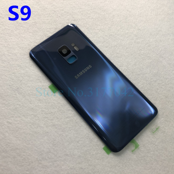 SAMSUNG Back Battery Cover For Samsung Galaxy S9 Plus s9+ G965 SM-G965F G965FD S9 G960 SM-G960F G960FD Back Rear Glass Case: S9 blue