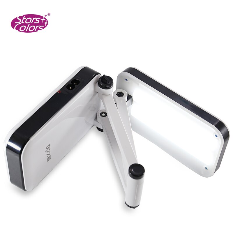 (90~240V / 2-Flat-Pin Plug) Foldable Rechargeable White Light Desk Lamp Eyelash Extension Flexible Eyelash LED Light