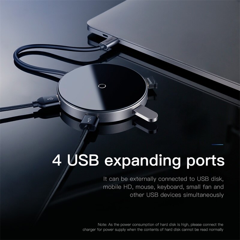 Baseus Usb Type C Hub Naar Hdmi 4 K Usb 3.0 Hub Type-C Pd Power Adapter Voor Mackbook pro Air Qi Draadloze Oplader USB-C Splitter Hab