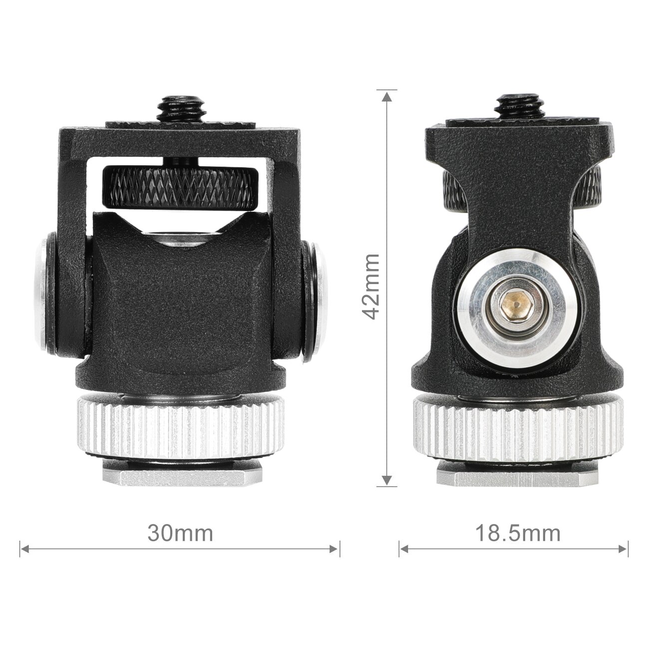 Field Monitor Bracket Stand on-Camera Video Light Holder Mount Tilt 175° Swivel 360° Angle Adjustable with Cold Shoe Base