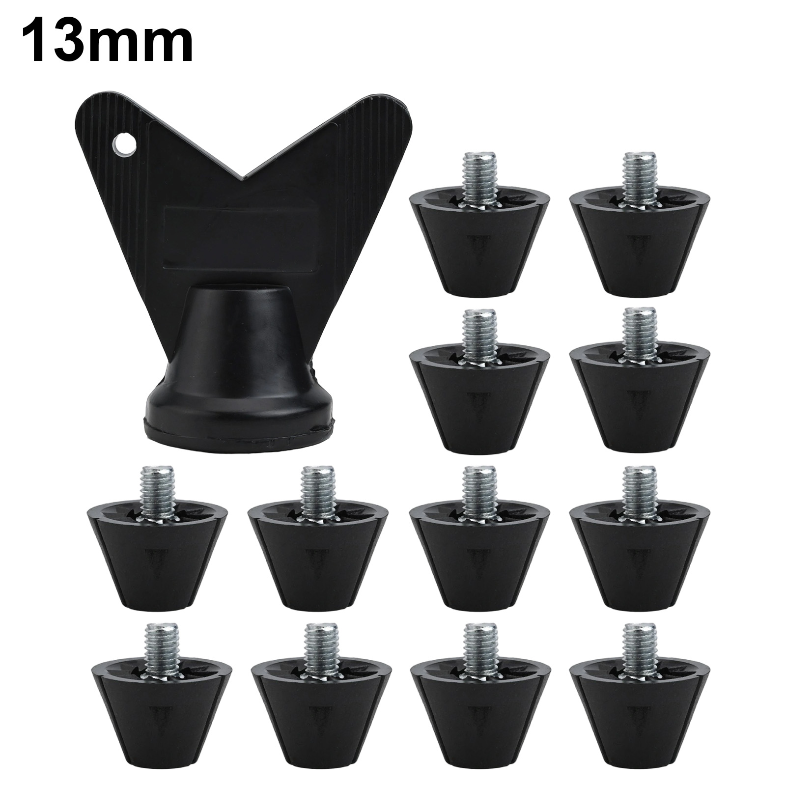 12 Uds. Clavos para zapatos de fútbol, tacos para botas de fútbol, suelo firme, tornillo de roscado M5 estable, 7/10/13/16mm, perno de repuesto antideslizante: Rojo