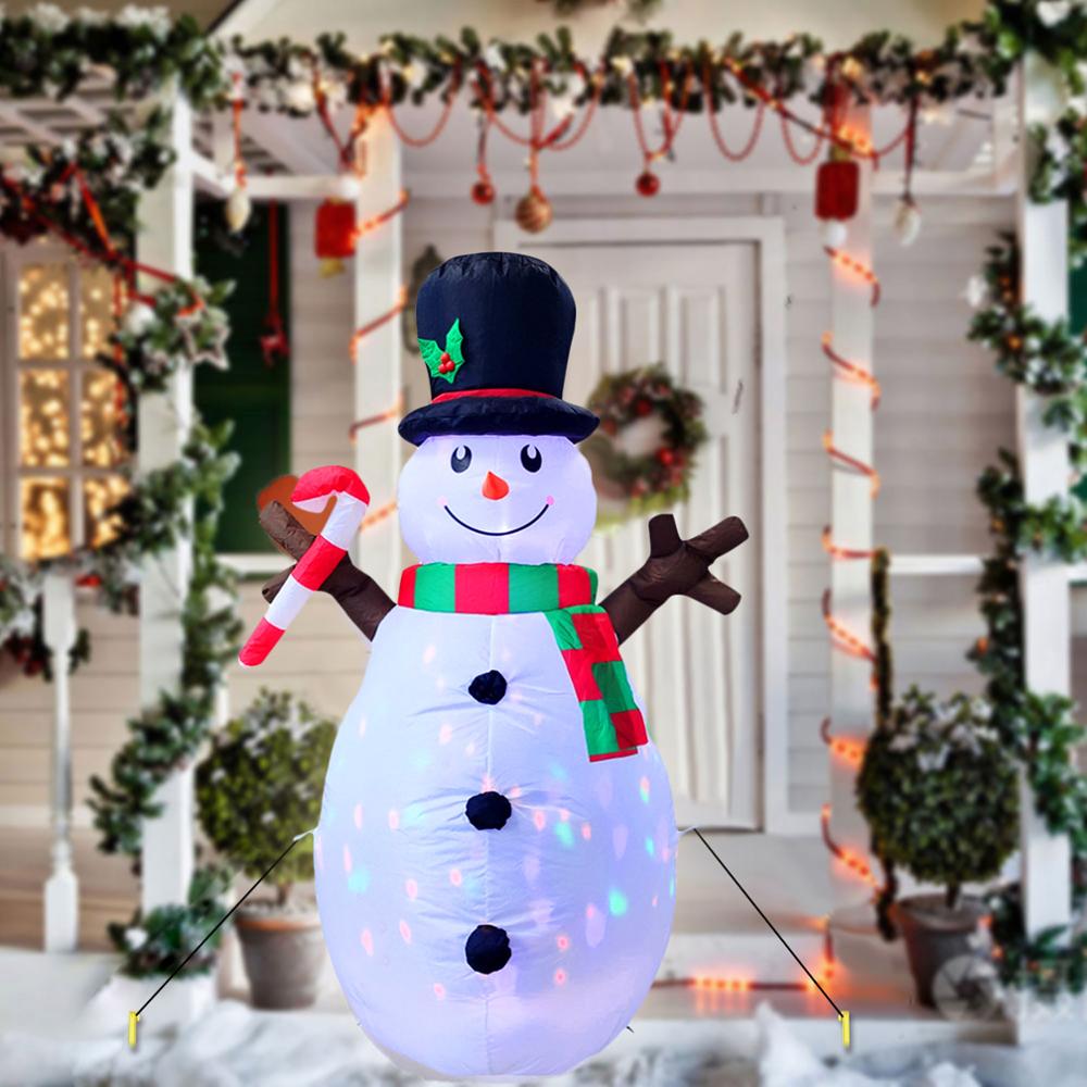 Christmas Decorations with LED Lights 1.5m Inflatable Snowman Blow Up for Home Yard Shopping Malls Xmas Party Decor EU Plug