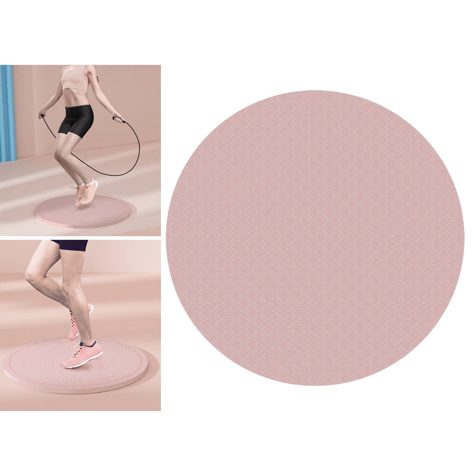 Round Exercise Mat High Density Shock Absorption Rope Skipping Buffer 8mm Thick 58cm Cushion Yoga Mat