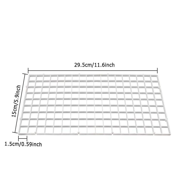12 Pcs Grid Divider Tray Isolate Board Fish Tank Bottom Transparent White Filter Tray Aquarium Crate