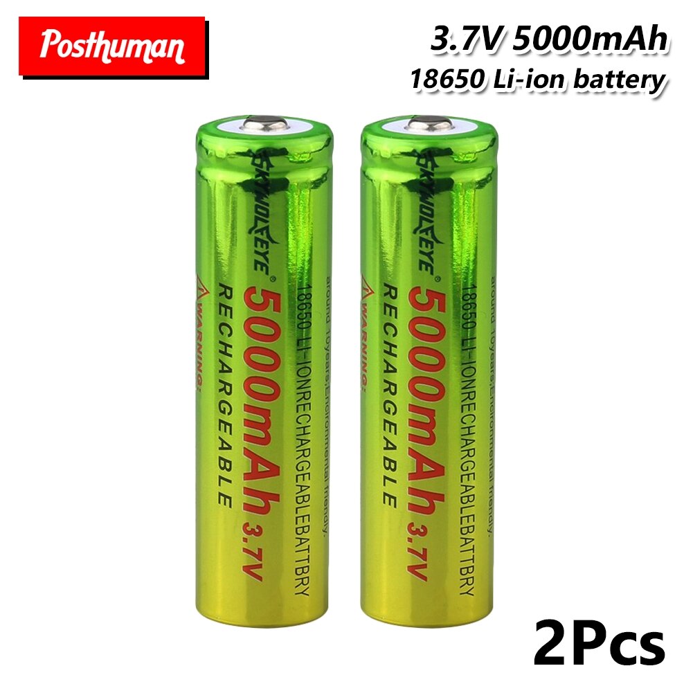1/2/4/6/8 Pieces 18650 Li-ion Battery 5000mAh Rechargeable Batteries 3.7 V 18650 Li Ion Lithium Battery Cells Replacement: 2 pieces