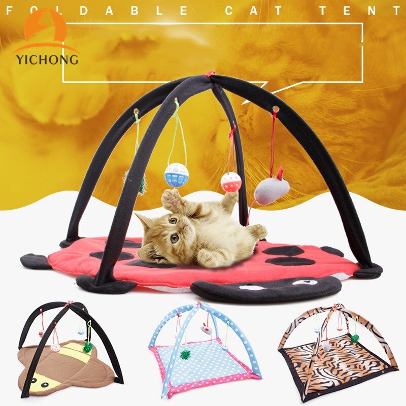 Estera de juego para gatos YICHONG, casa, carpas desmontables para gatos, carpas portátiles para mascotas, juguetes para gatos graciosos, carpa para gatos, cama de juegos para mascotas YH053
