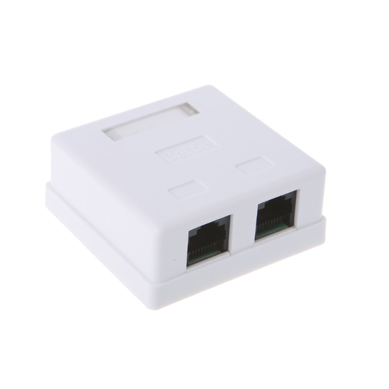 Caja de conexiones RJ45 CAT5e, conector de red de 2 puertos, caja de Cable de extensión de escritorio, Adaptador convertidor ABS de , NoEnName_Null