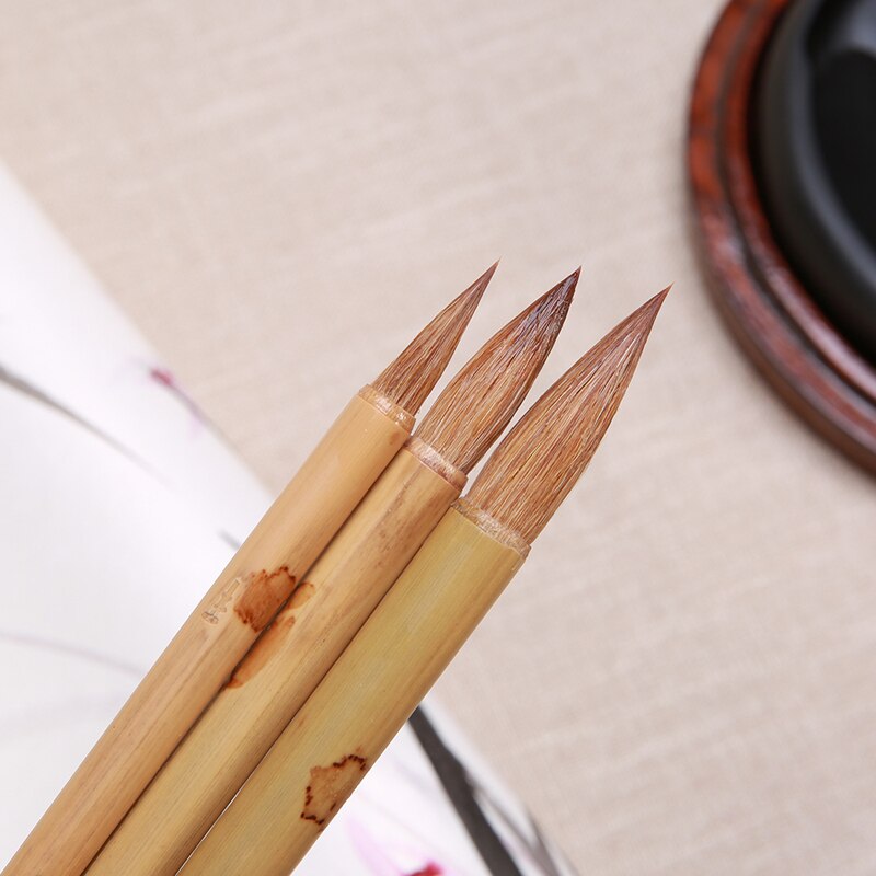 Chinese Brush Pen Caligrafia 3pcs/set Weasel Hair Lian Calligraphy Brush Student Chinese Regular Script Brush Pen Tinta China