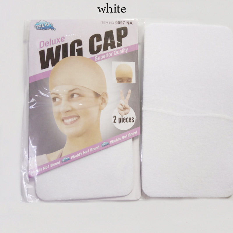 Gorro de malla elástica para peluca, malla tejida a la , color negro, marrón, Beige, malla para el pelo, 30 unidades (15 bolsas): white 30pcs