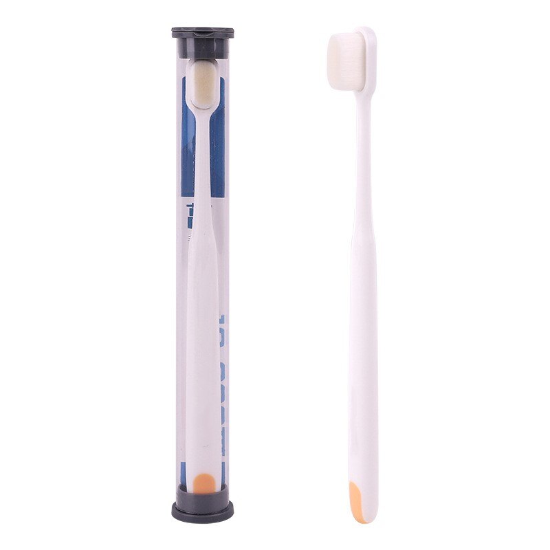 1PC Super Soft Charcoal Bristle Toothbrush Bamboo Ultra-fine Tooth Brush with Holder Deep Cleaning Brush for Oral Care Tools: Orange