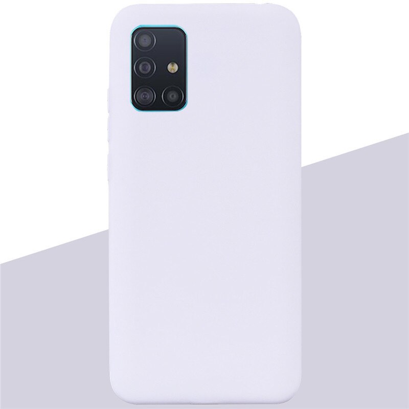 Silikon Fall Für Samsung Galaxy A71 Fall Candy Farbe Zurück Abdeckung Weiche TPU Fall Für Samsung Galaxy A 71 A715F stoßstange Coque Fundas: 16 White