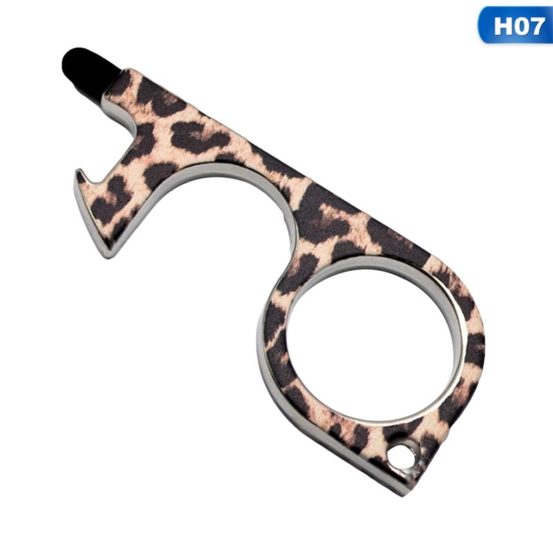 Portable Clean Key Door Opener Handheld Brass EDC Keychain No Touch Elevator Button Non-Contact Handheld Tool: H07