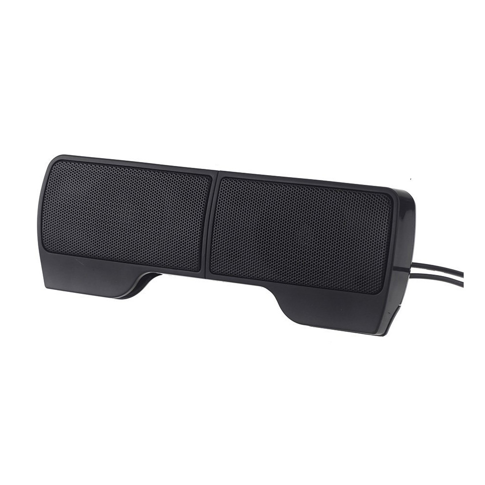 Mini bærbar usb stereohøjttaler soundbar til notebook bærbar  mp3 telefon musikafspiller computer pc med klip sort