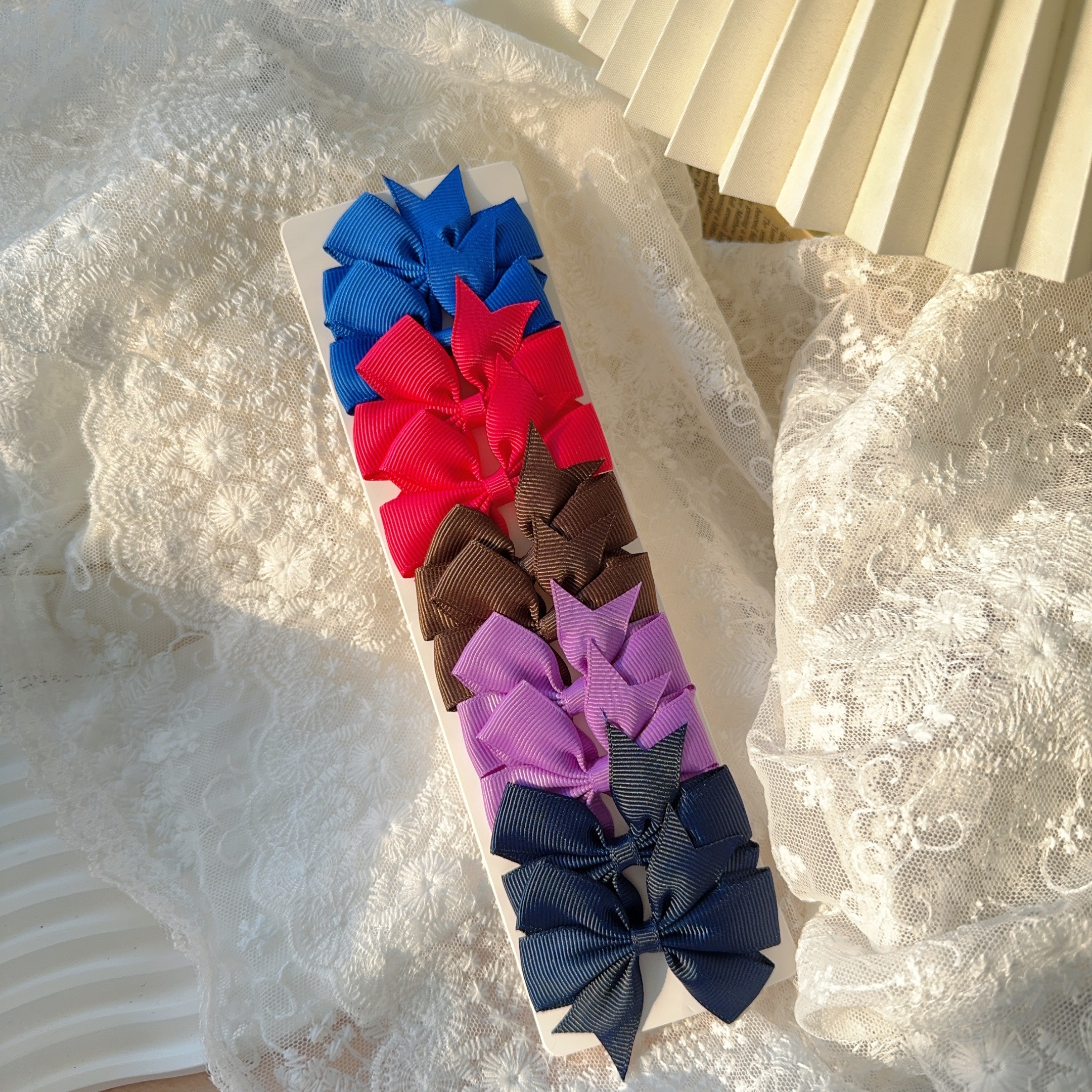 6-10 Uds. Pinzas para el cabello con lazo bonito para niñas, pinzas para el pelo con lazo colorido, pasadores hechos a mano, accesorios para el cabello para niños