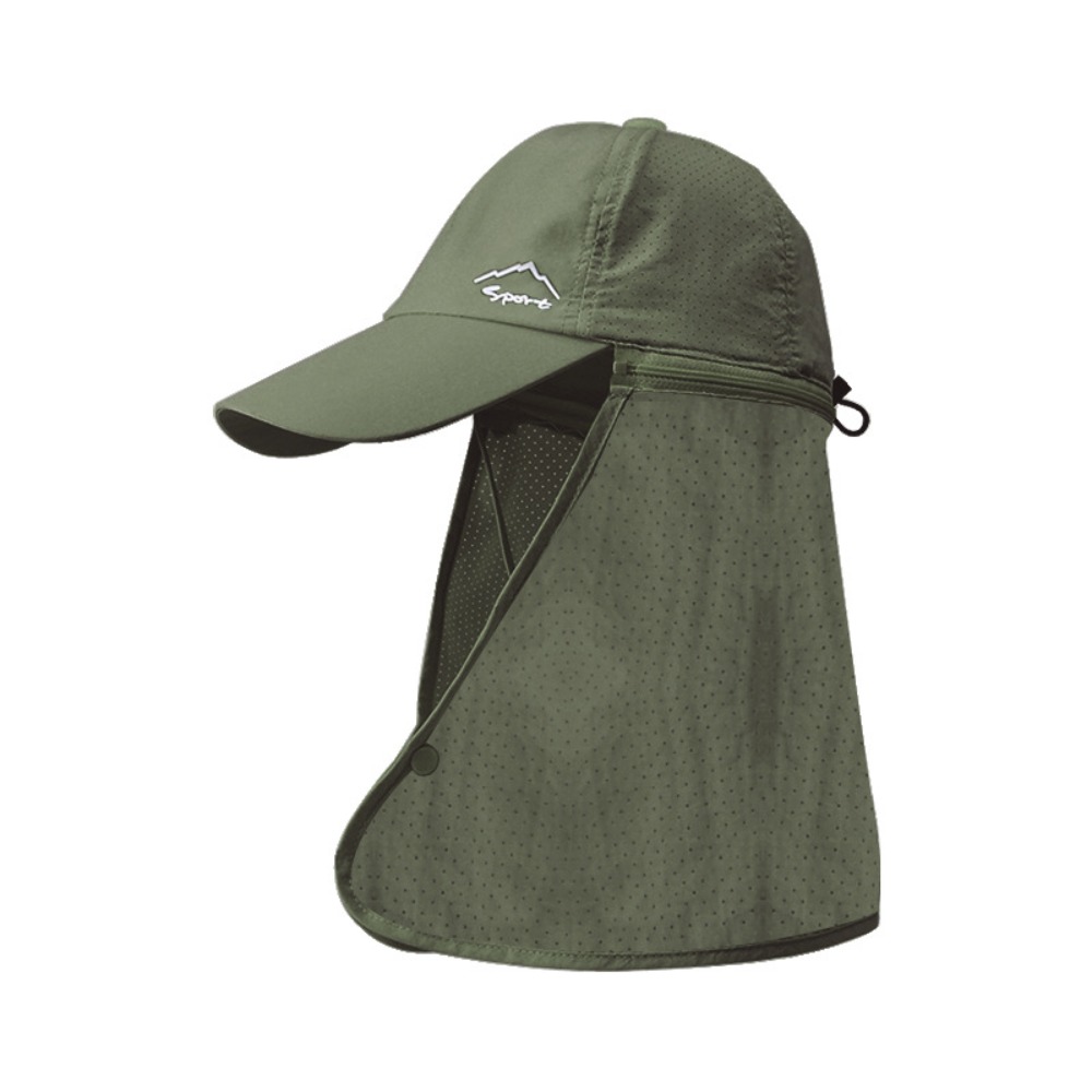 Protección solar Sombrero impermeable para el sol Secado rápido Gorra de béisbol de pesca de ala ancha Mantón desmontable Gorra de playa transpirable: Azul
